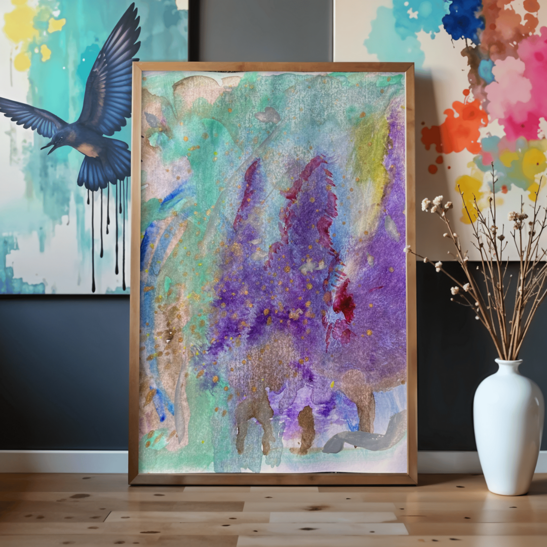 "Shimmering Celestial Love" Thin canvas