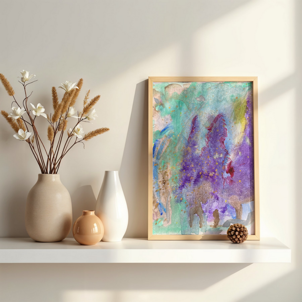 "Shimmering Celestial Love" Thin canvas